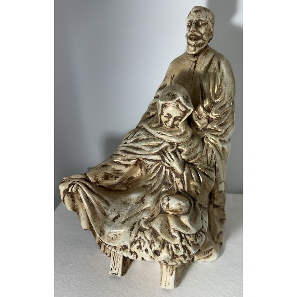 Vintage 1972 Nativity Statue Mary and Joseph with Baby Jesus Catawba Ceramics